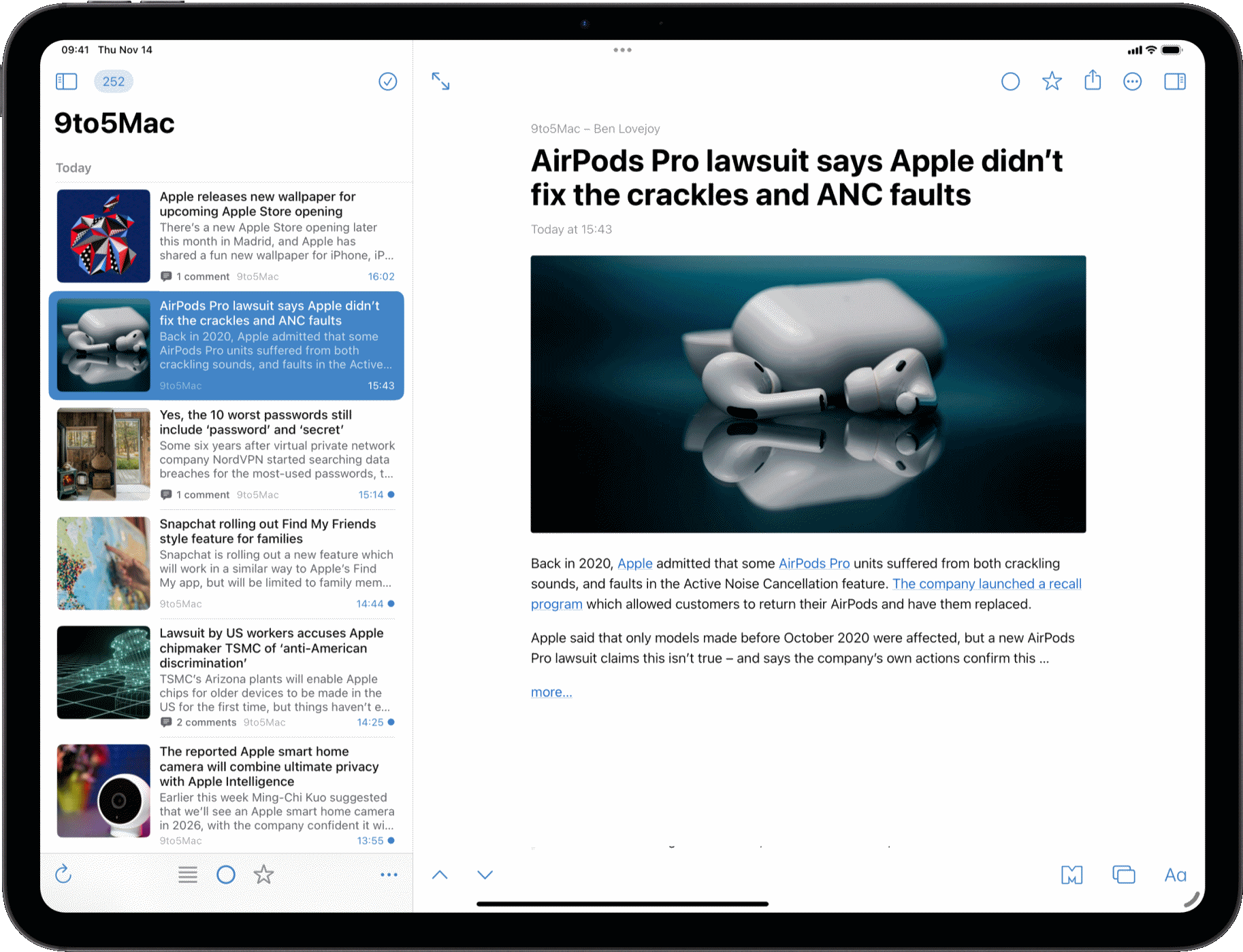 News Explorer Reader View